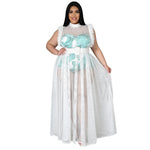 Daring Mesh: The Plus Size Two-Piece Statement - White