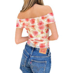 Bold Edge: The One-Shoulder Mesh Printed Top