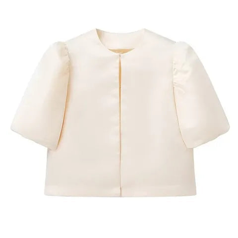 Elevate Your Daily Wardrobe: The Puff Sleeve Perfection - white