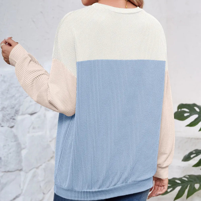 Round Neck Long Sleeve Sweatshirt - Runwayfashionista.com