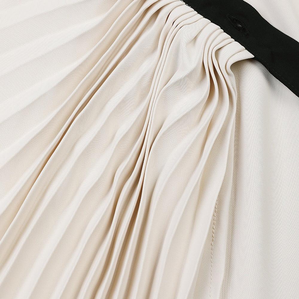 Pleated Irregular Long Sleeved Shirt