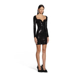 Pointed Full Bow Inlaid Thin Heels