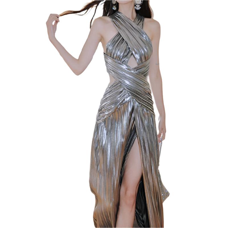Hanging Neck Banquet Dress