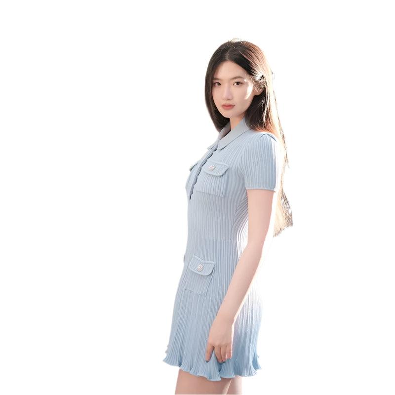 Button Label Short Sleeved Dress