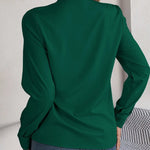 V-Neck Long Sleeve Blouse - runwayfashionista.com