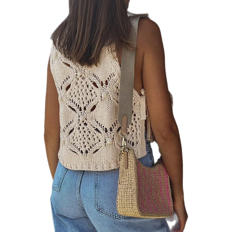 Sleeveless Hollow Out Vest