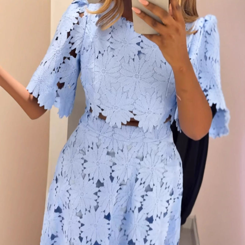 Elevate Your Look: A Modern Twist on the Classic Two-Piece Set - blue