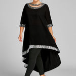 Glamorous Plus Size Sequined Dip Hem Dress