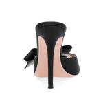 Pointed bow thin high heels