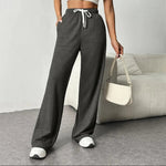 Drawstring Wide Leg Pants with Pockets -runwayfashionista.com