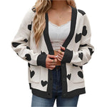Heart button up long sleeve cardigan - runwayfashionista.com