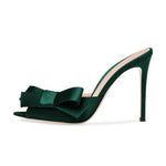 Pointed bow thin high heels