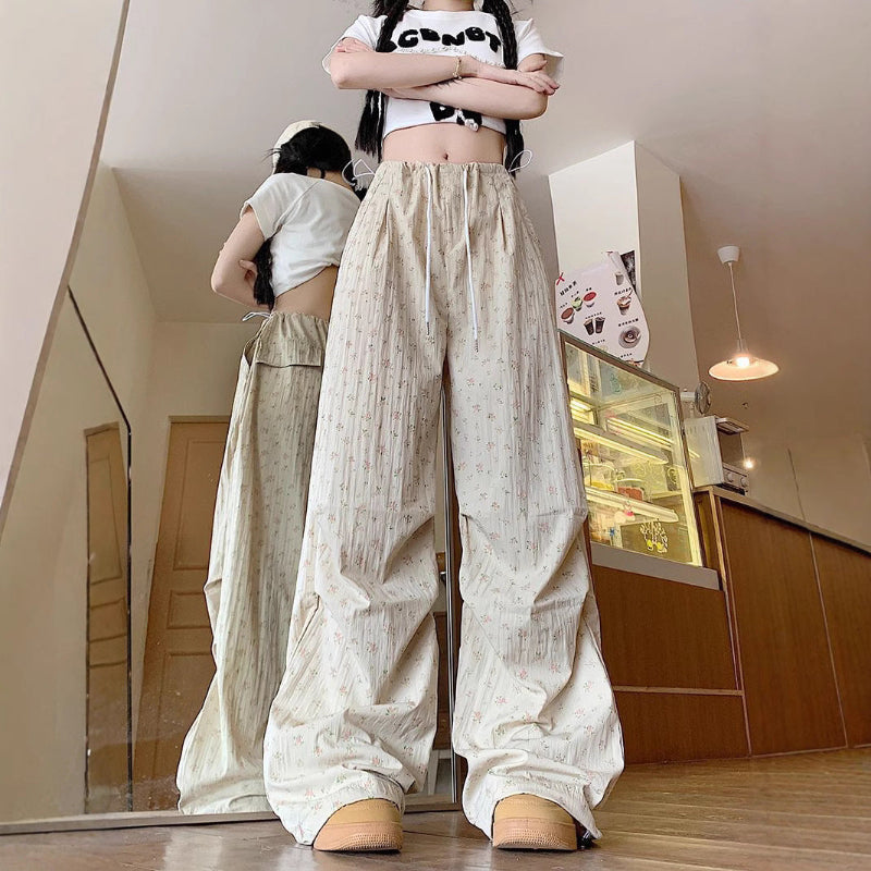 Wide Leg Retro White Sport Pants