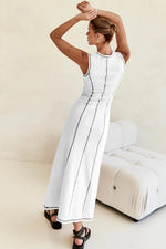 Contrast Stitching Maxi Tank Dress