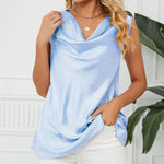 Solid Cowl Neck Top - runwayfashionista.com