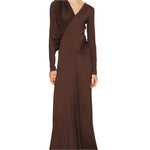 Asymmetric V-neck Design Dress