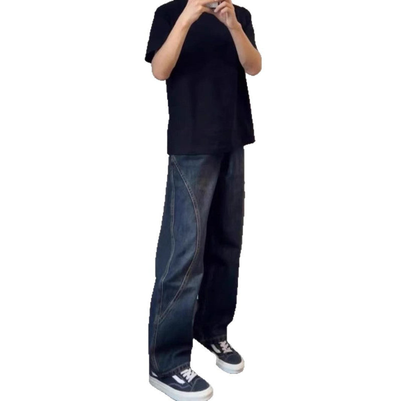 Retro Street Trend Straight Leg Denim Jeans
