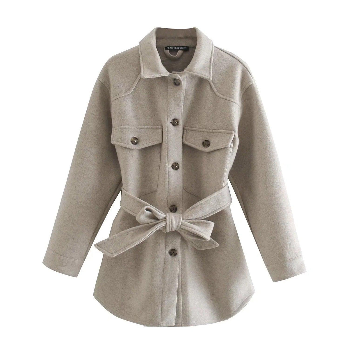 Luxurious Belt Shirt Coat. Versatile, modern, chic