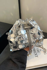 Drawstring Sequin Crossbody Bag - rnwayfashionista.com