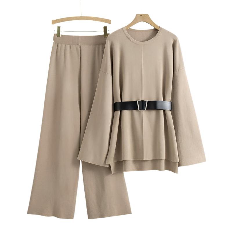 Wide Leg Pants Loose Temperament Two - Piece Set