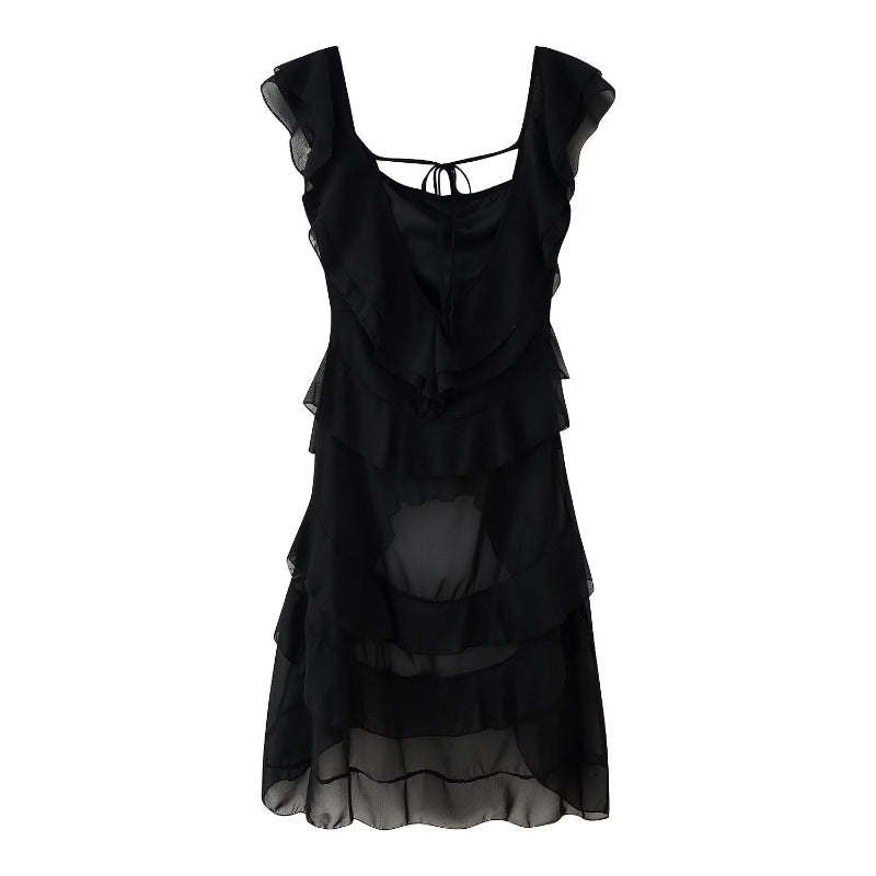 One Shoulder Ruffle Irregular Dress