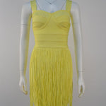 Tight Shoulder Strap Tassel Mini Dress