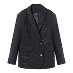 Notched Collar Single Breasted Blazer