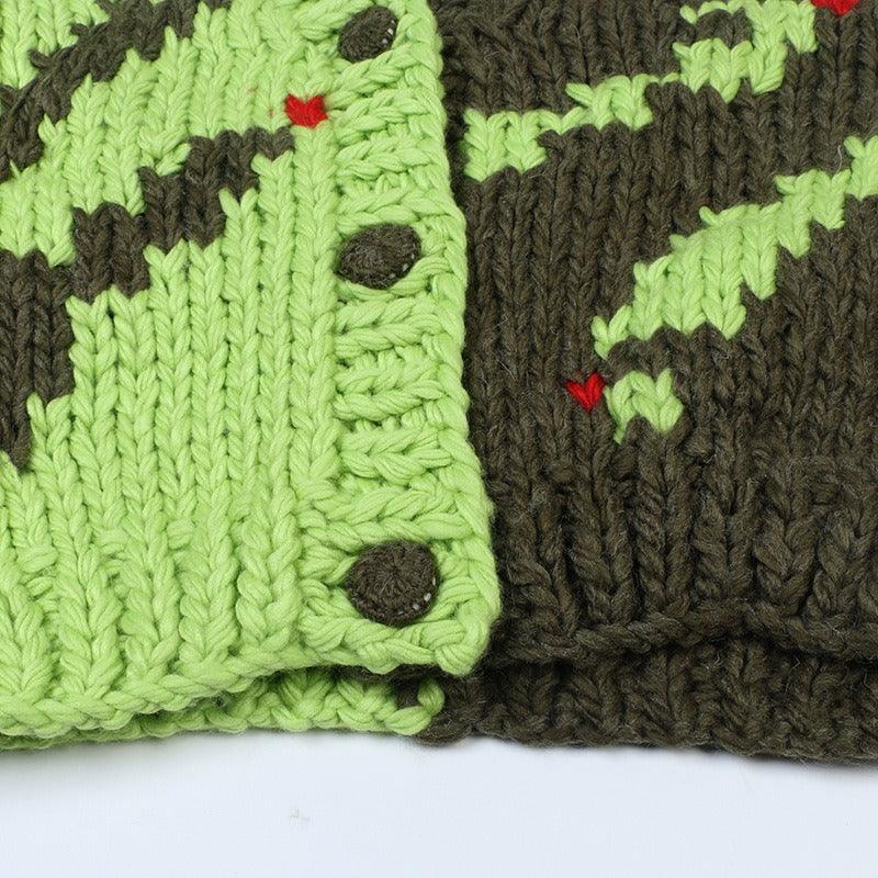 V-Neck Long Sleeved Loose Cardigan