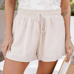 Loose Double Wrinkled Casual Mid-Length Shorts