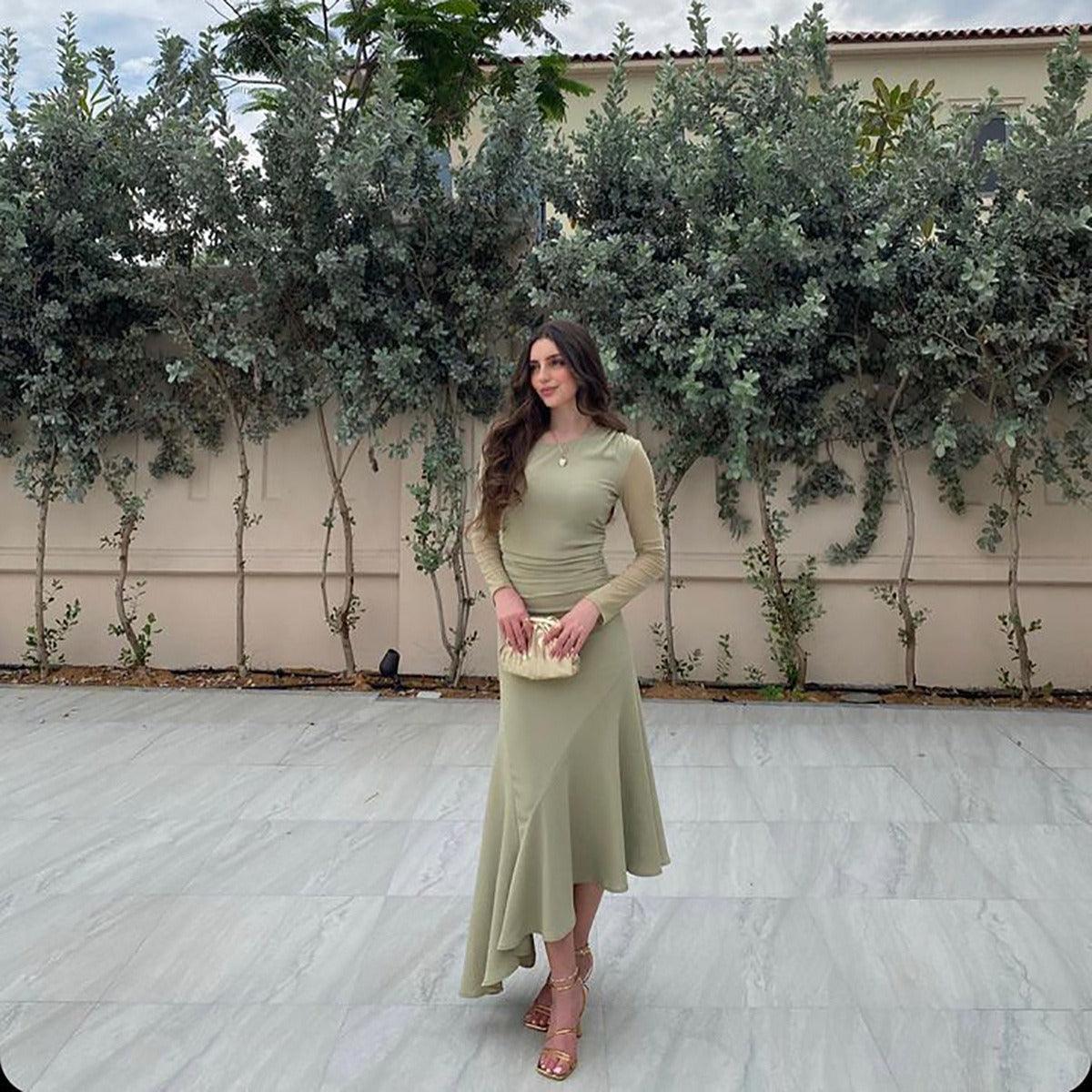 Midi Irregular Long Sleeve Dress