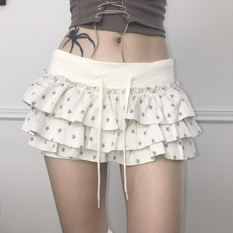 Audacious Double-Layer Cake Mini Skirt