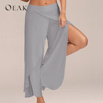 Split Casual Loose Wide Leg Pants - runwayfashionista.com