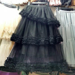 Multi-layer Fungus Edge Stitching Mesh Skirts - runwayfashionista.com
