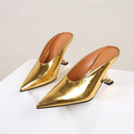 Glossy Cross Border Sloping Heels
