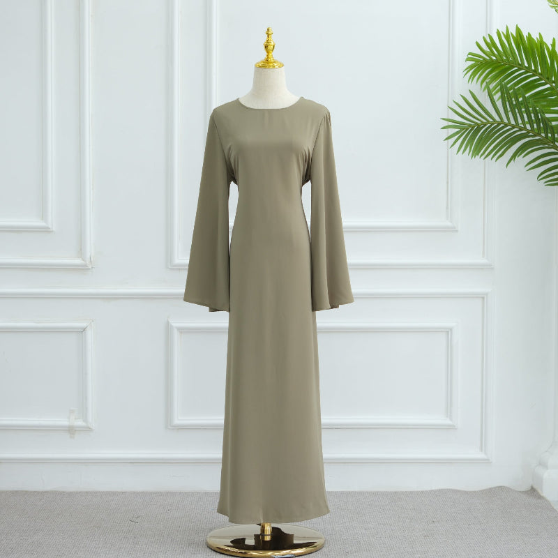Simple Solid Color Dress Abaya