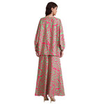 Bold Red Geometric Dress Set