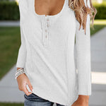 Scoop Neck Long Sleeve T-Shirt -Runwayfashionistta.com