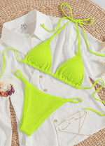 Luxury High-Waist Hanging Neck Tie Bikini