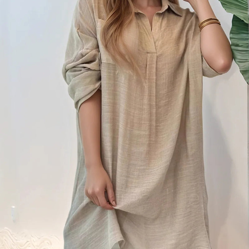 Bold Shirt Dress with Daring Side Slits