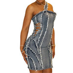 Adjustable Shoulder Strap Zipper Dresses