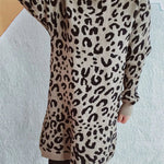 Leopard Round Neck Long Sleeve Sweater - runwayfashionista.com
