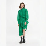 Pleated Mid Length Evening Dress