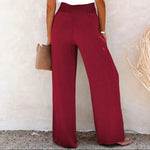 Decorative Button High Waist Pants - runwayfashionista.com