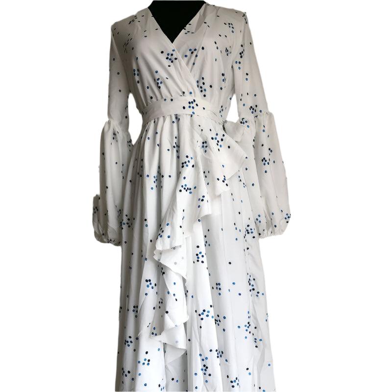 Floral Lantern Sleeve Maxi Dress