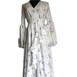 Floral Lantern Sleeve Maxi Dress