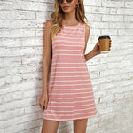 Stylish Mid-Length A-Line Dress - pink
