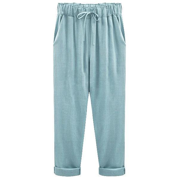 Linen cropped pants - runwayfashionista.com