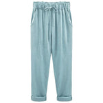 Linen cropped pants - runwayfashionista.com