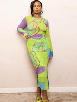 Round necked long sleeved two-piece set - runwayfashionista.com