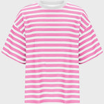 Casual Striped Quarter Sleeve T - Shirt - runwayfashionista.com